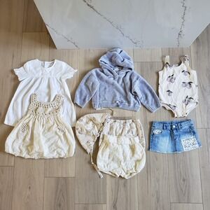 Girls Summer Bundle Baby 2T Zara H&M Neutral Cottagecore Boho 8pc Lot Dress